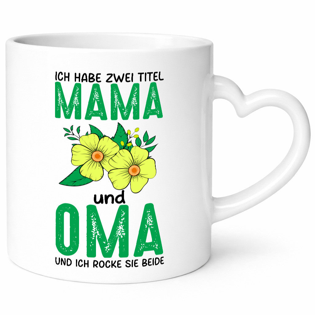 Zwei Titel Oma und Mama | Blumen Großmutter lustig Familie Geschenkidee