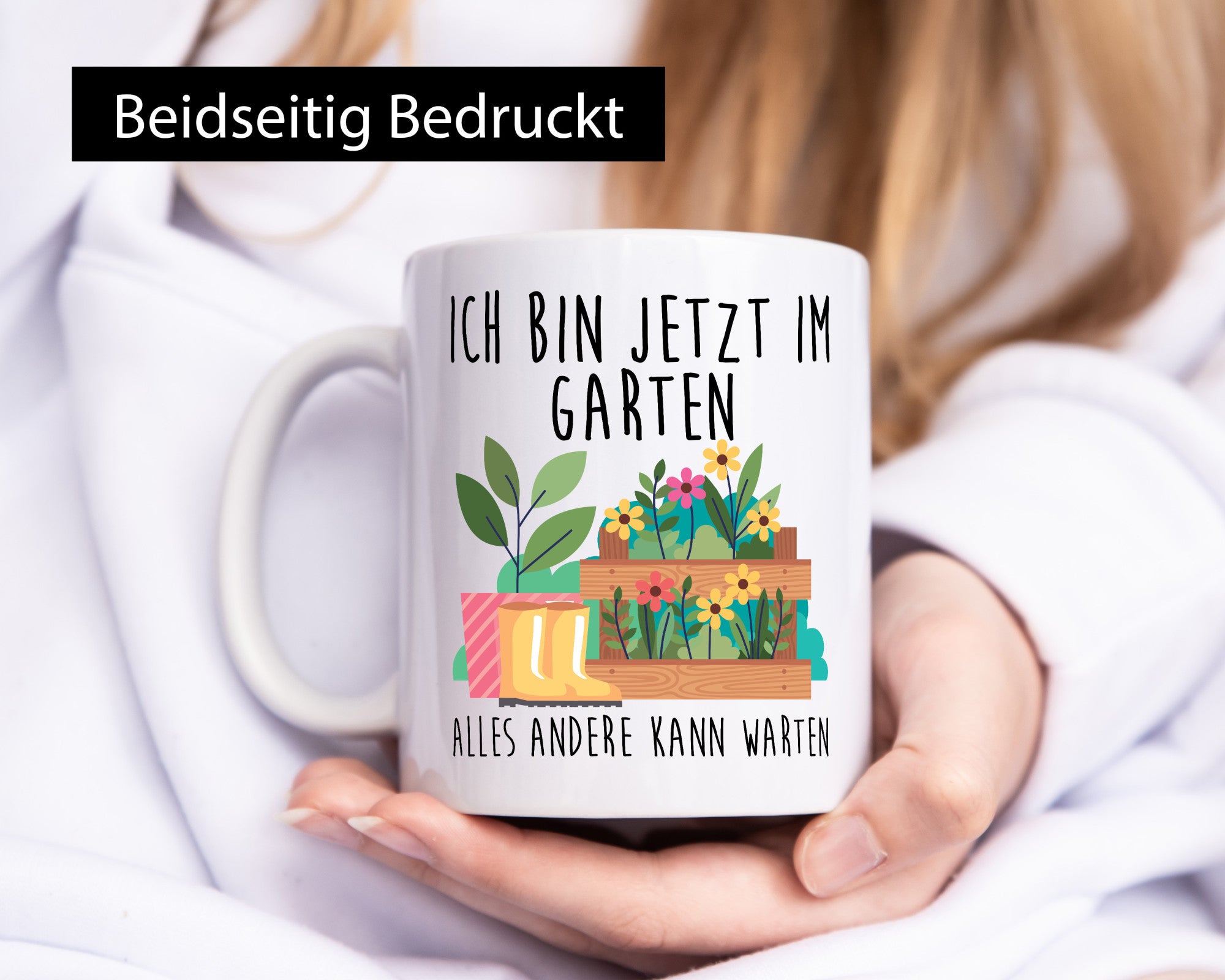 Ich bin im Garten alles andere kann warten | Gärtner lustiger Spruch Geschenk
