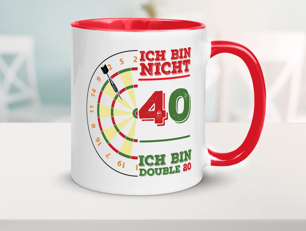 Ich bin nicht 40 double 80 | Dart spieler Geschenkidee Humor Tasse