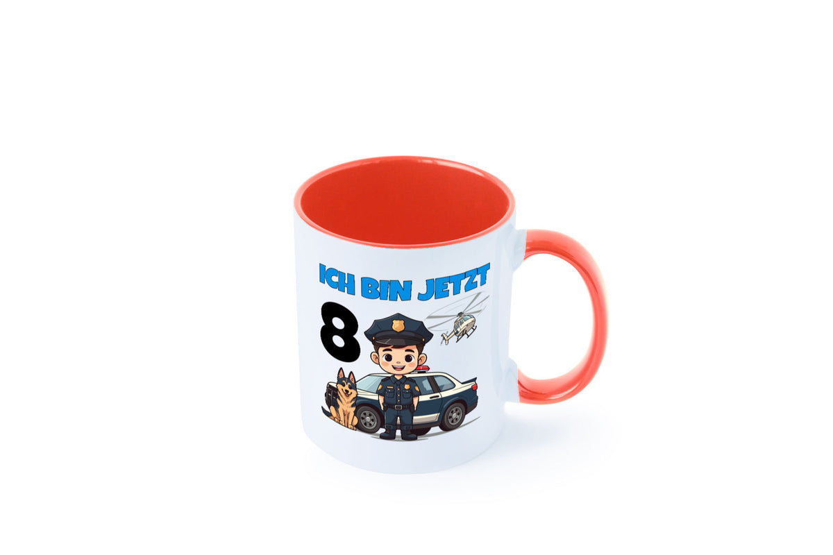 8. Geburtstag | 8 Jahre Polizei Kind Polizeiauto lustig Geschenkidee Geschenk Tasse