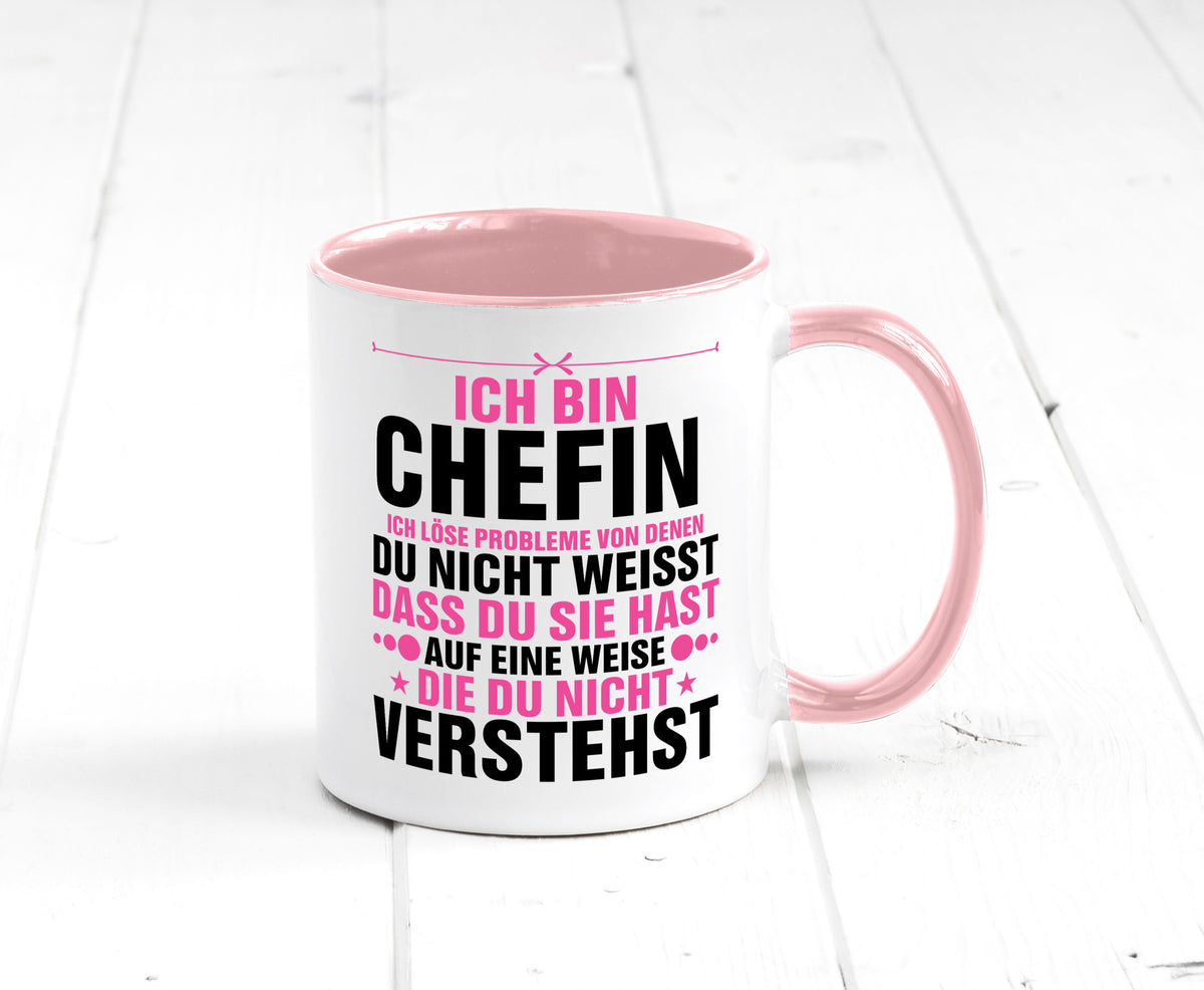 Löse Probleme: Chefin | Führungskraft Vorgesetzte lustiger Spruch Geschenk Tasse