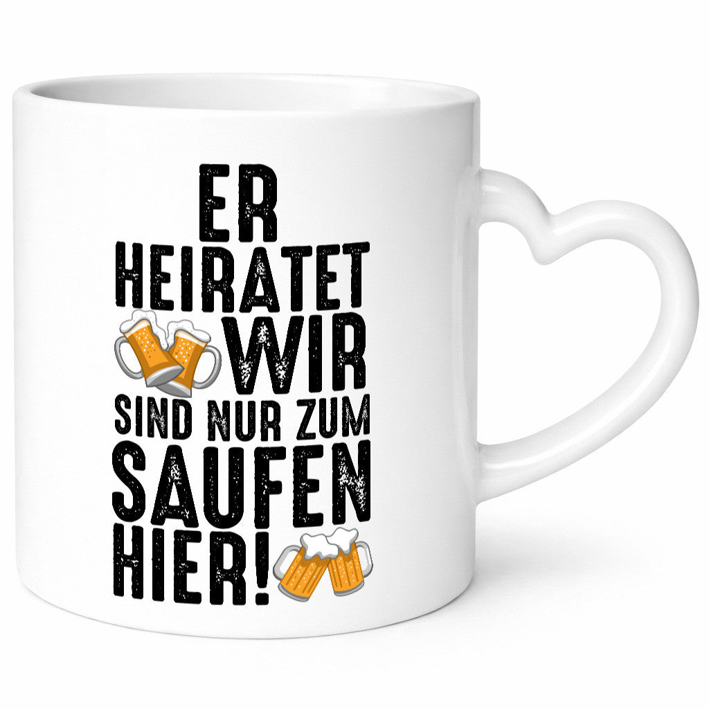 JGA | Er heiratet Junggesellenabschied Polterabend v2 lustiger Spruch Geschenk