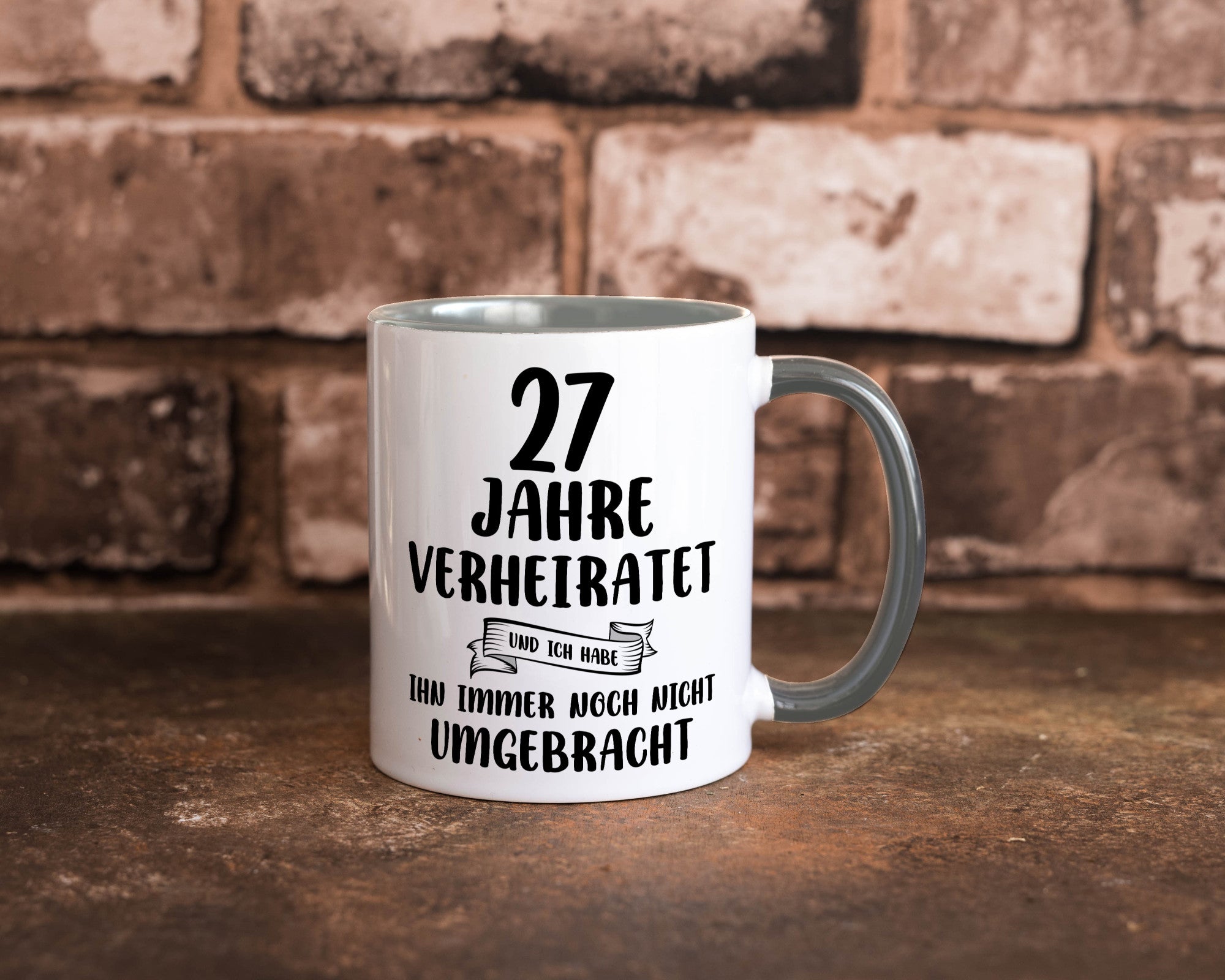 27 Jahre Verheiratet, immer noch am Leben! Geschenkidee Humor Tasse