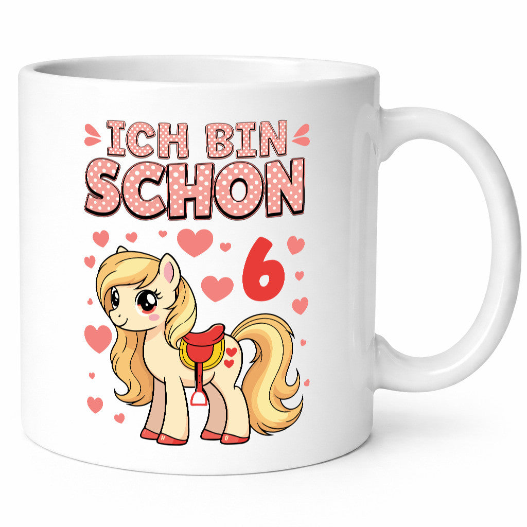 6. Geburtstag | 6 Jahre Mädchen Reiten Pony Geschenkidee Humor Tasse