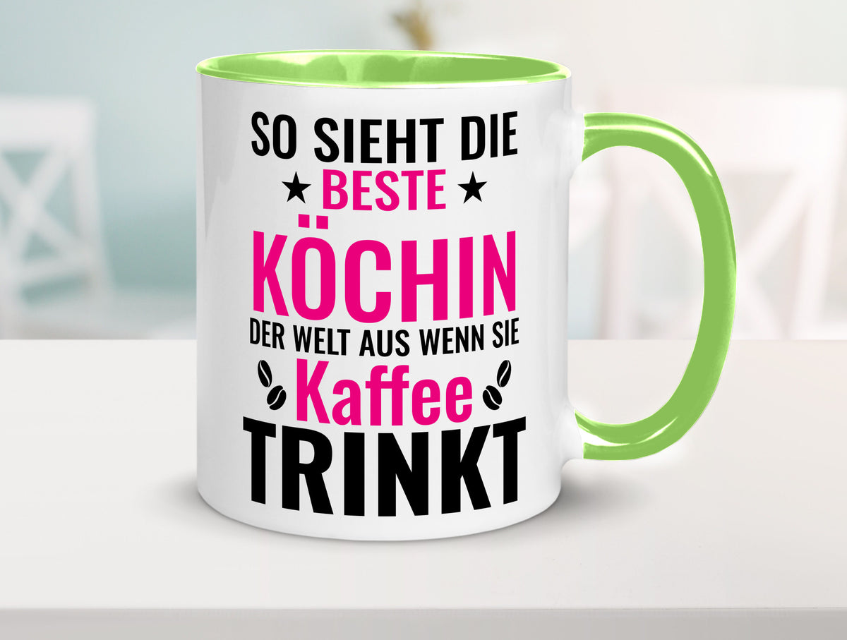 Kaffee trinkt: Köchin | Chefköchin Chefkoch Humor Arbeit Kollegen Büro Tasse