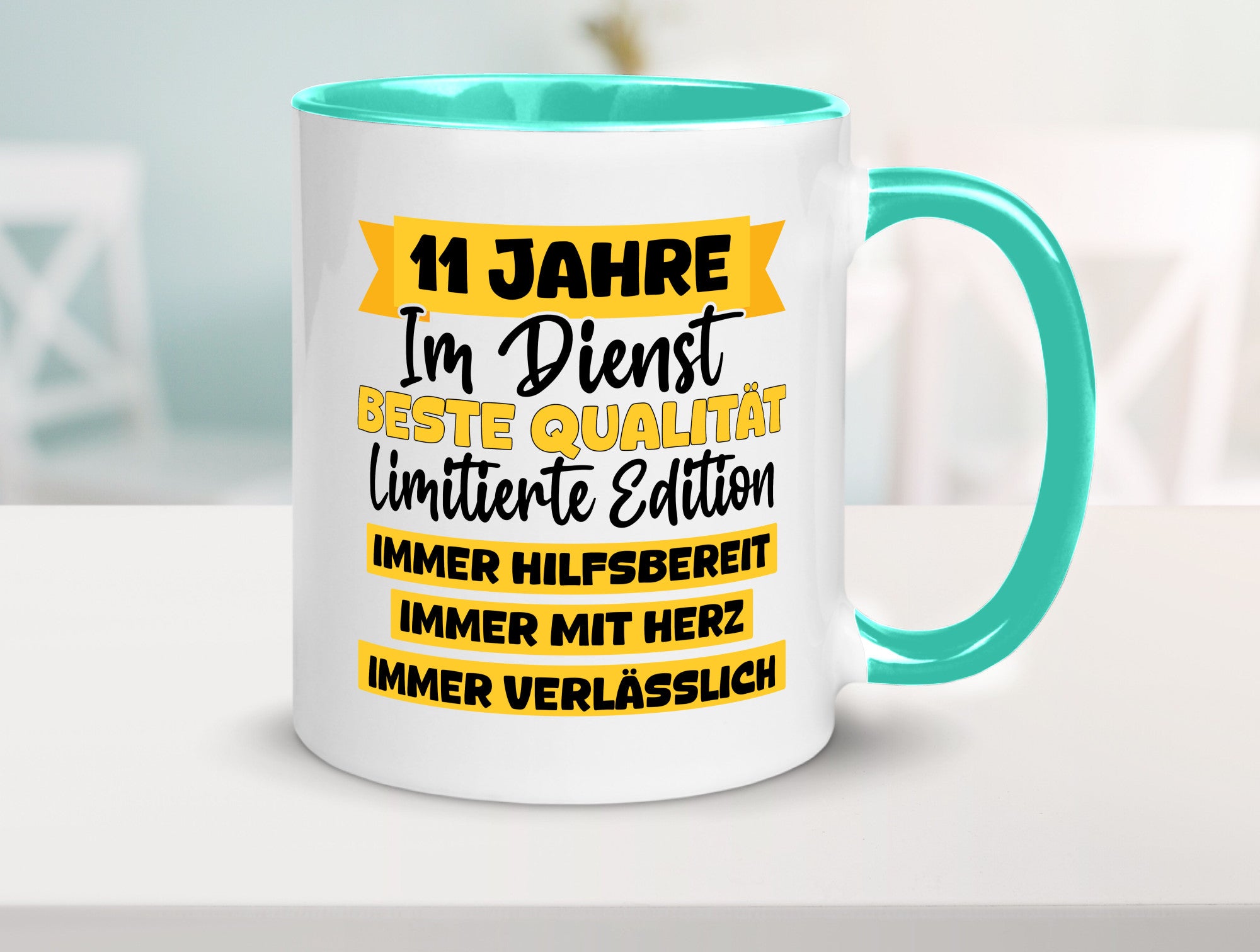 11 Jahre im Dienst | Jubiläum Arbeit v8 Humor Kollegen Büro Geschenkidee Tasse