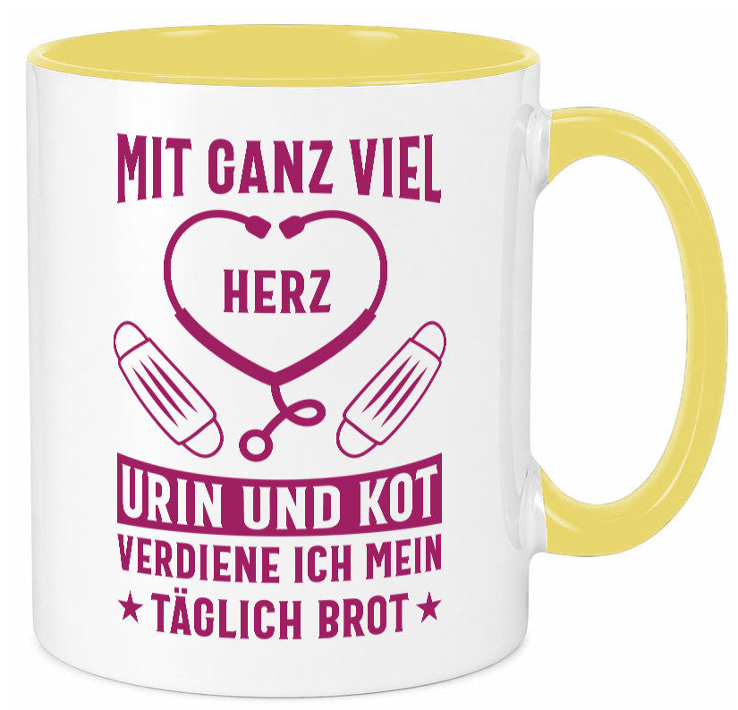 Herz, Urin, Kot, damit verdien ich mein Brot | Stethoskop Geschenk Humor Tasse