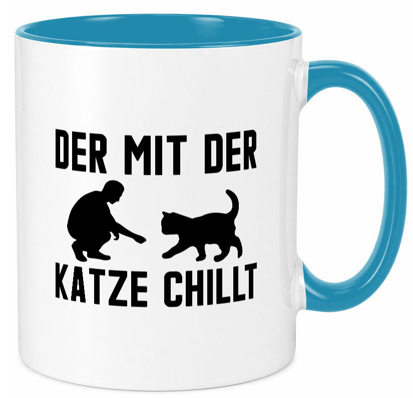 Mit der Katze | Chillen Katzenliebhaber Tierfreund lustiger Spruch Geschenk