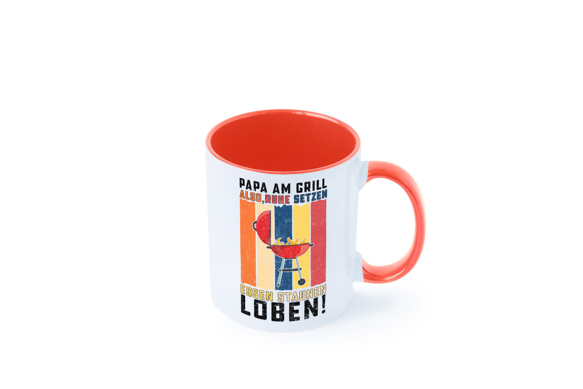 Papa am Grill | Grillmeister BBQ Grillabend v2 Geschenkidee Humor Tasse