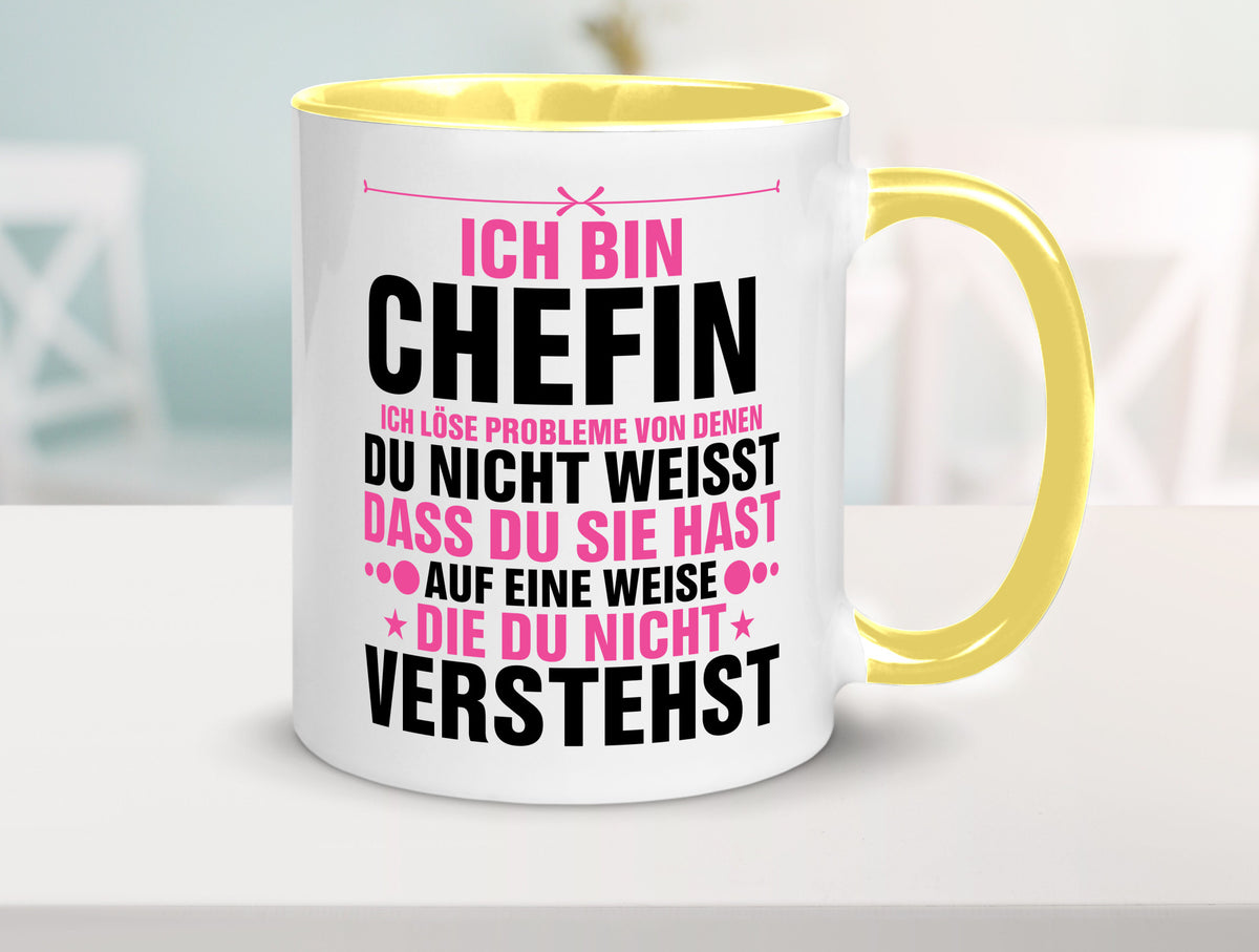 Löse Probleme: Chefin | Führungskraft Vorgesetzte lustiger Spruch Geschenk Tasse