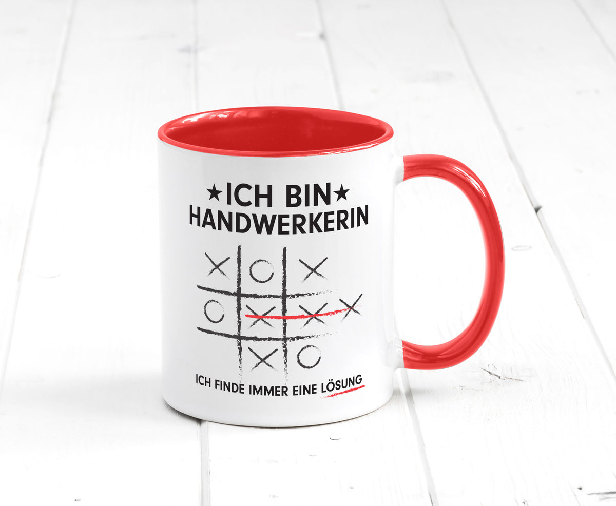 Löse Probleme: Handwerkerin | Handwerkerinnen Humor Geschenkidee Tasse
