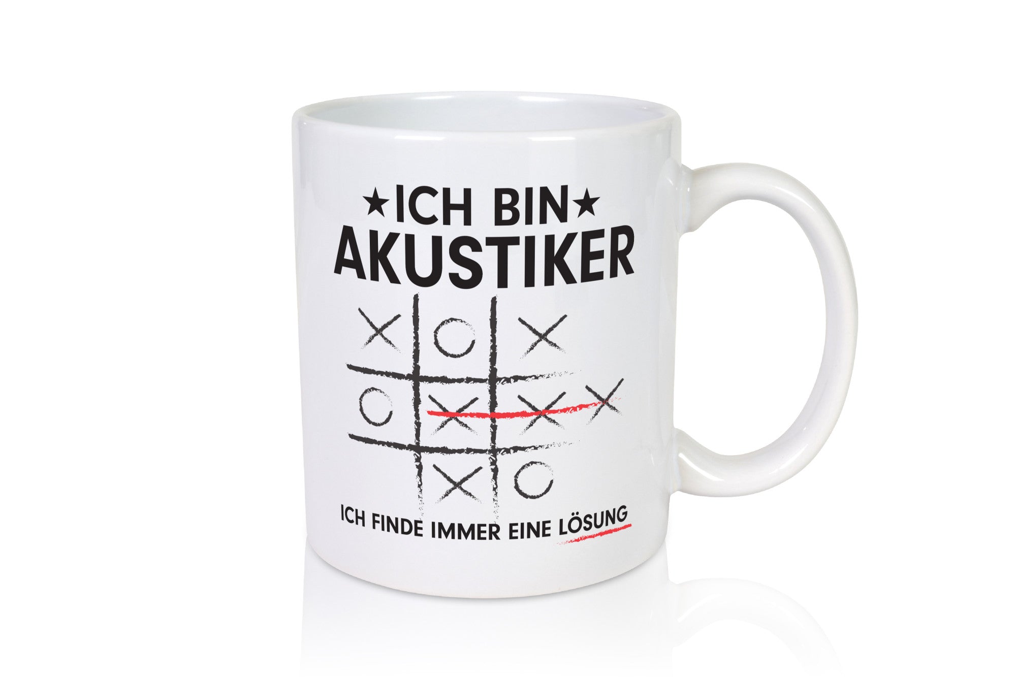 Lösung finden: Akustiker | Akustik Hörgeräteakustik v2 Geschenkidee Humor Tasse