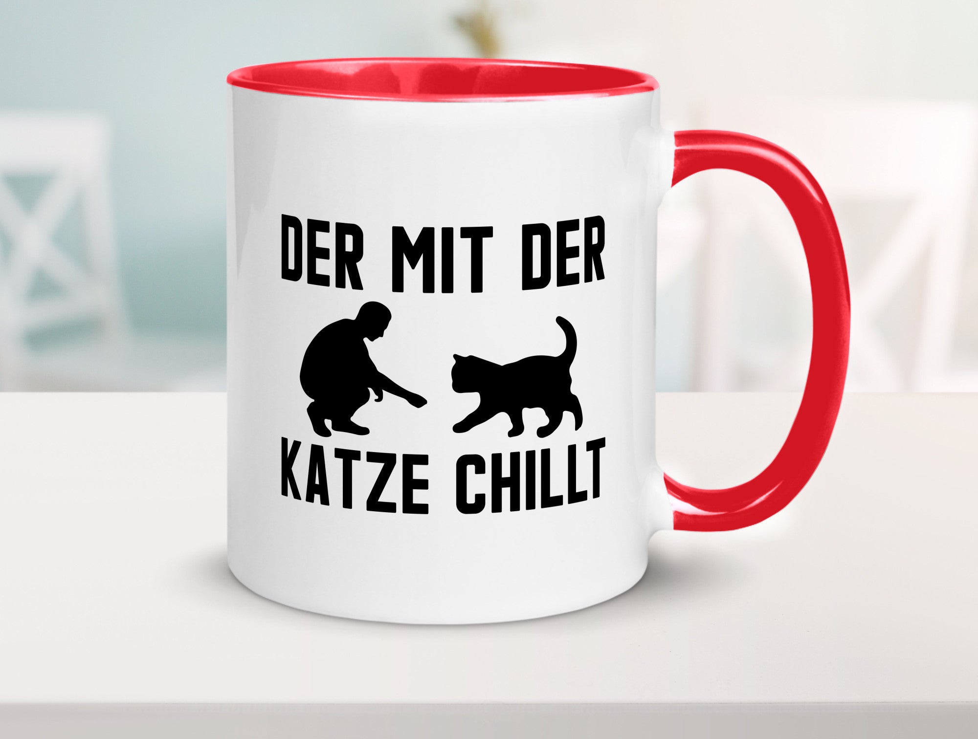 Mit der Katze | Chillen Katzenliebhaber Tierfreund lustiger Spruch Geschenk