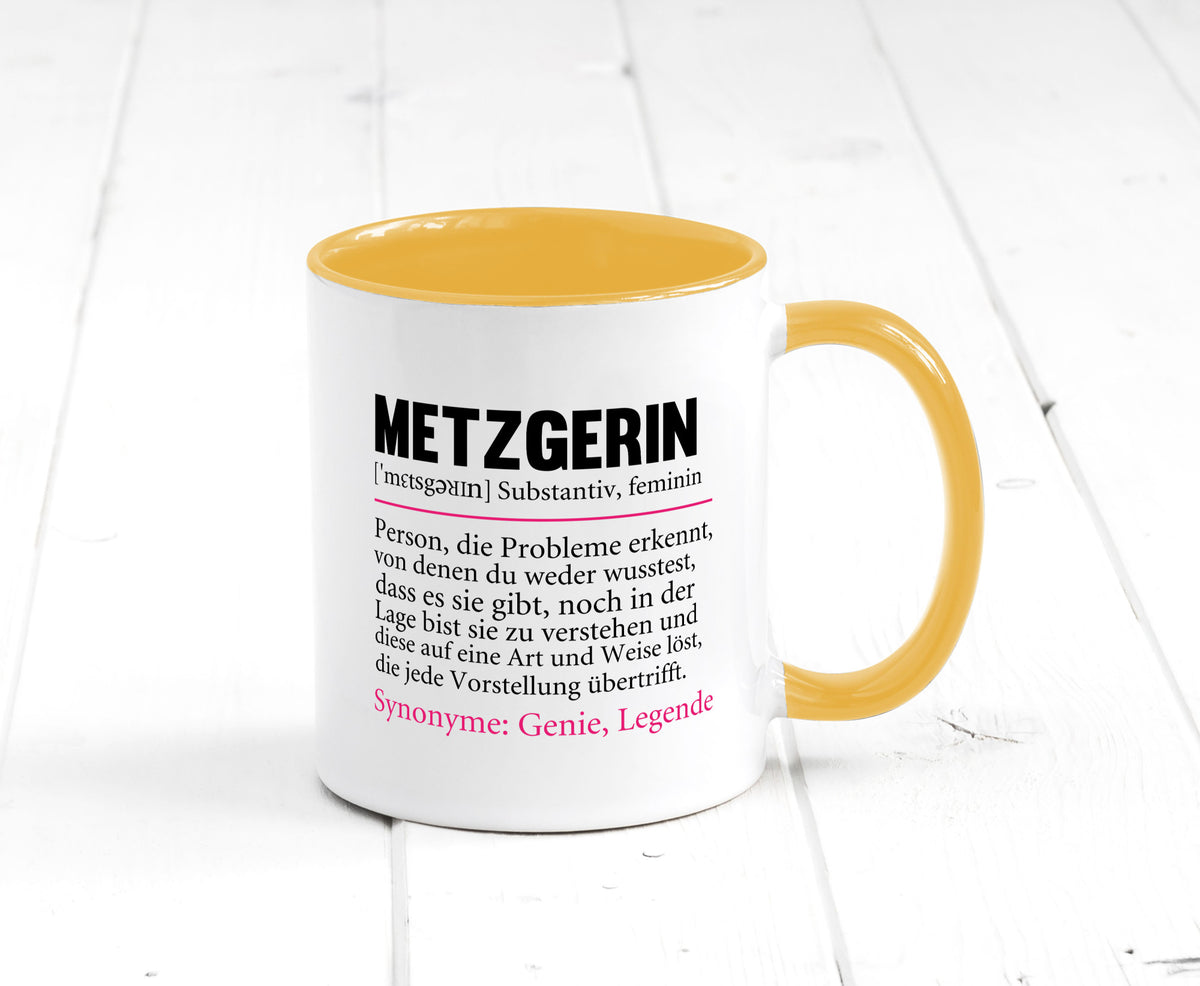 Metzgerin | lustig Fleischerin Humor v2 lustiger Spruch Geschenk Geschenkidee Tasse