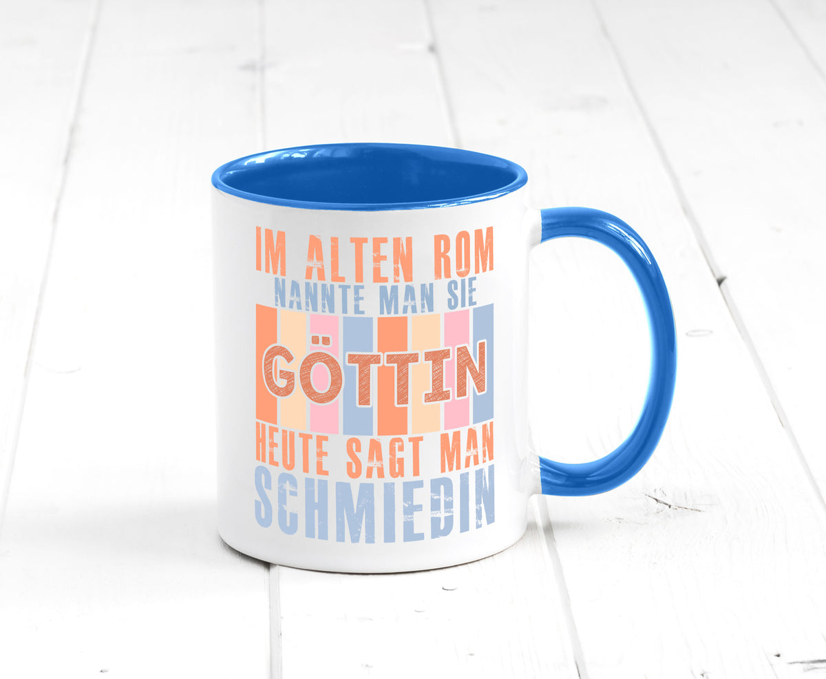 Heute sagt man: Schmiedin | Schmied Beruf Schmiederei lustiger Spruch Geschenk Tasse