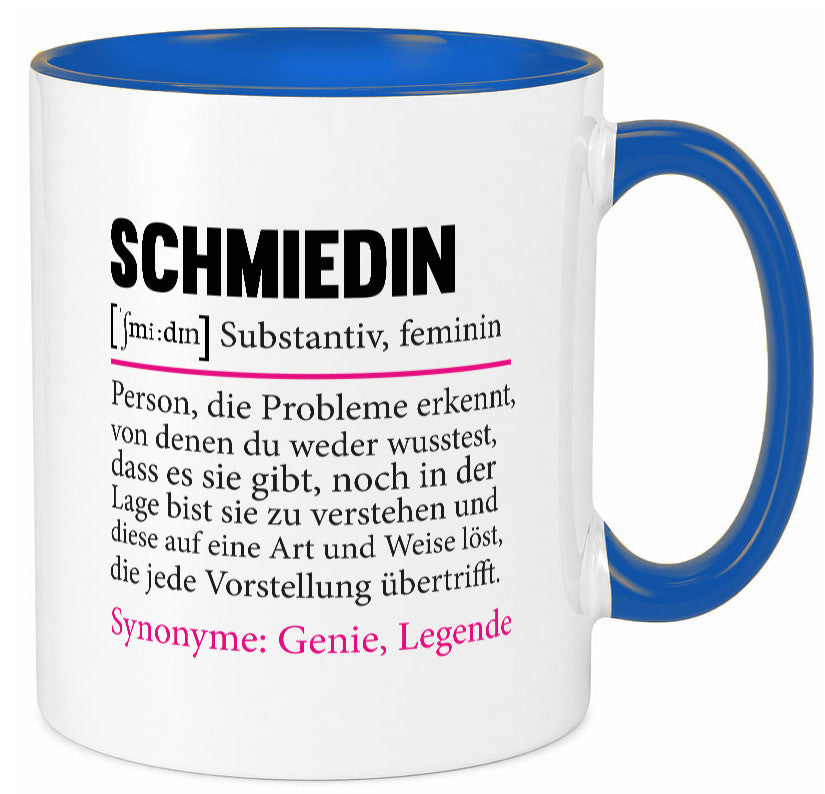 Schmiedin | Schmied Beruf Schmiederei lustig v2 Humor Arbeit Kollegen Büro Tasse
