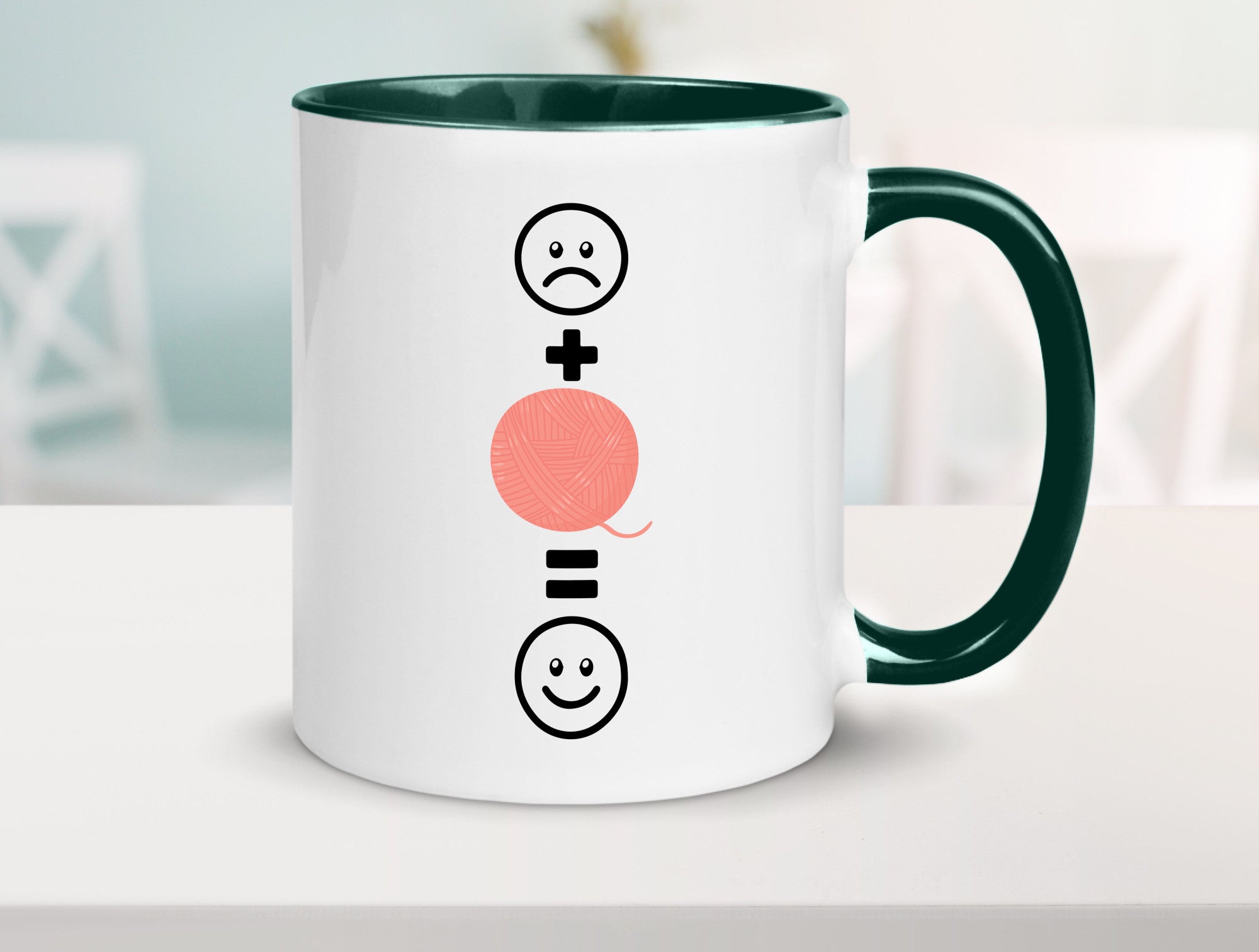 Wolle | Häkeln |Glücklich Geschenk Humor Geschenkidee lustiger Spruch Tasse