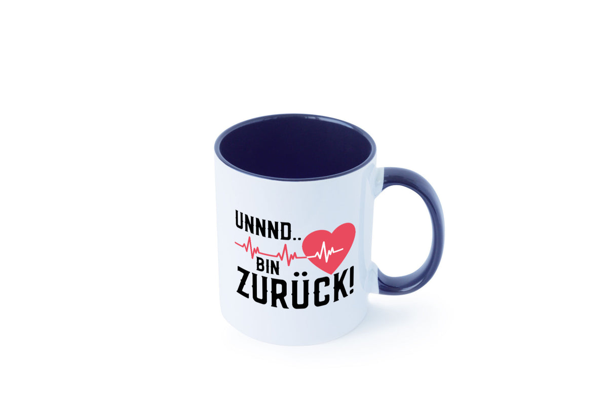 Bin zurück | Herzschlag Reanimation Puls Arzt Klinik Geschenk Humor Tasse