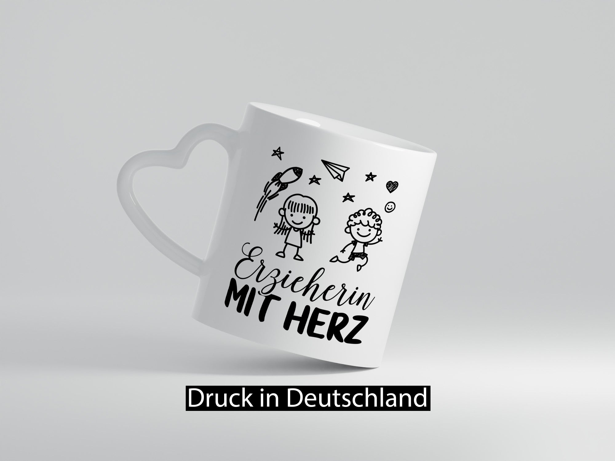 Erzieherin mit Herz Geschenk Humor Geschenkidee lustiger Spruch Tasse