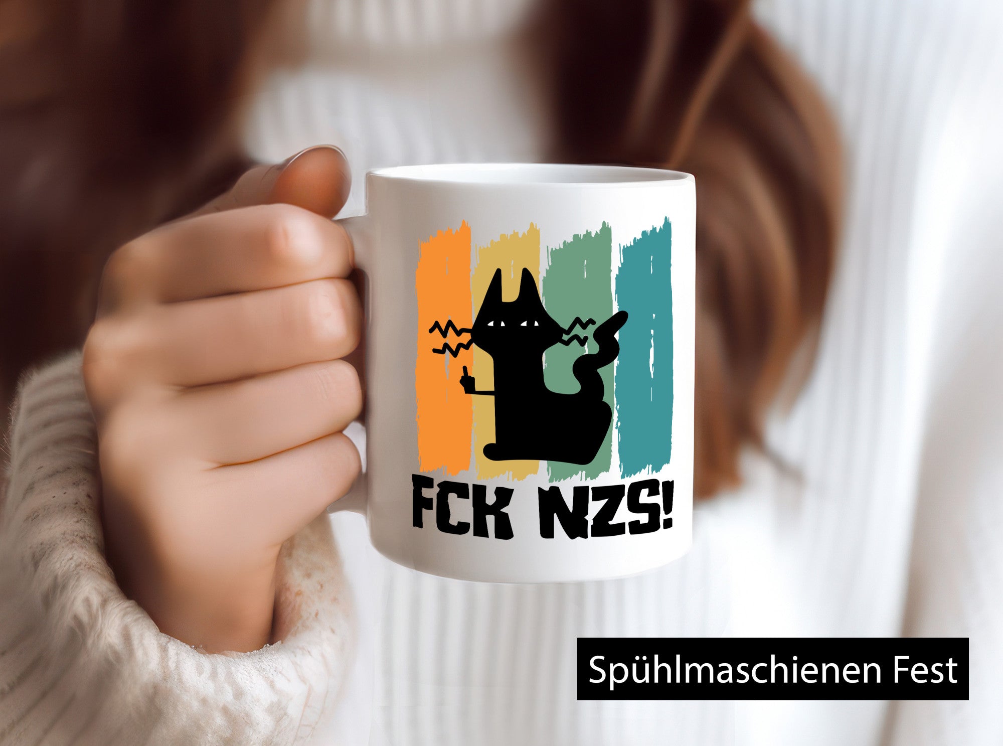 FCK NZS! | Katze Geschenkidee Tierliebhaber Humor Tasse