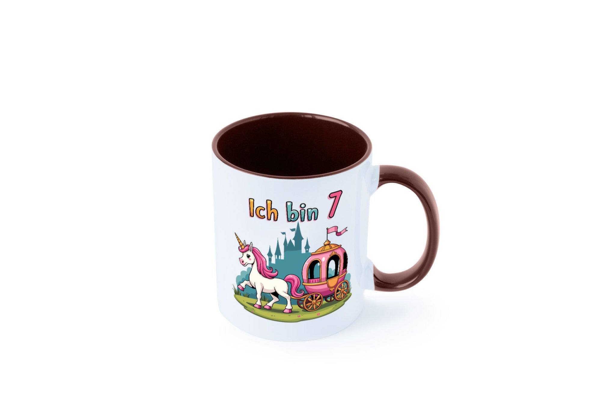 7. Geburtstag | Prinzessin in Kutsche Einhorn lustiger Spruch Geschenk