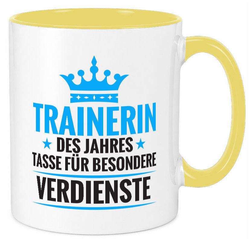 Besonderer Verdienst: Trainerin | Sportverein Humor Geschenk Geschenkidee Tasse