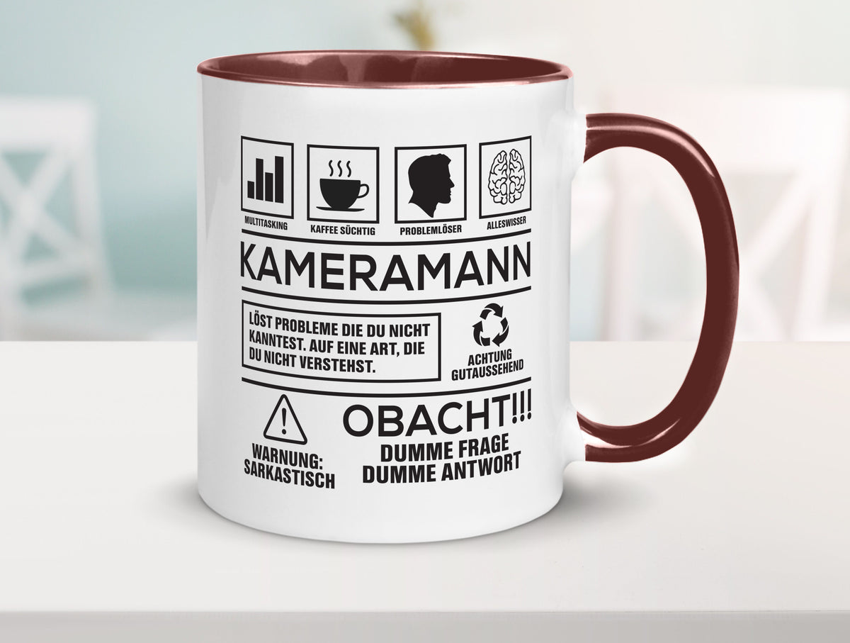 Achtung Probleme Kameramann | Kamera lustiger Spruch Geschenk Humor Tasse