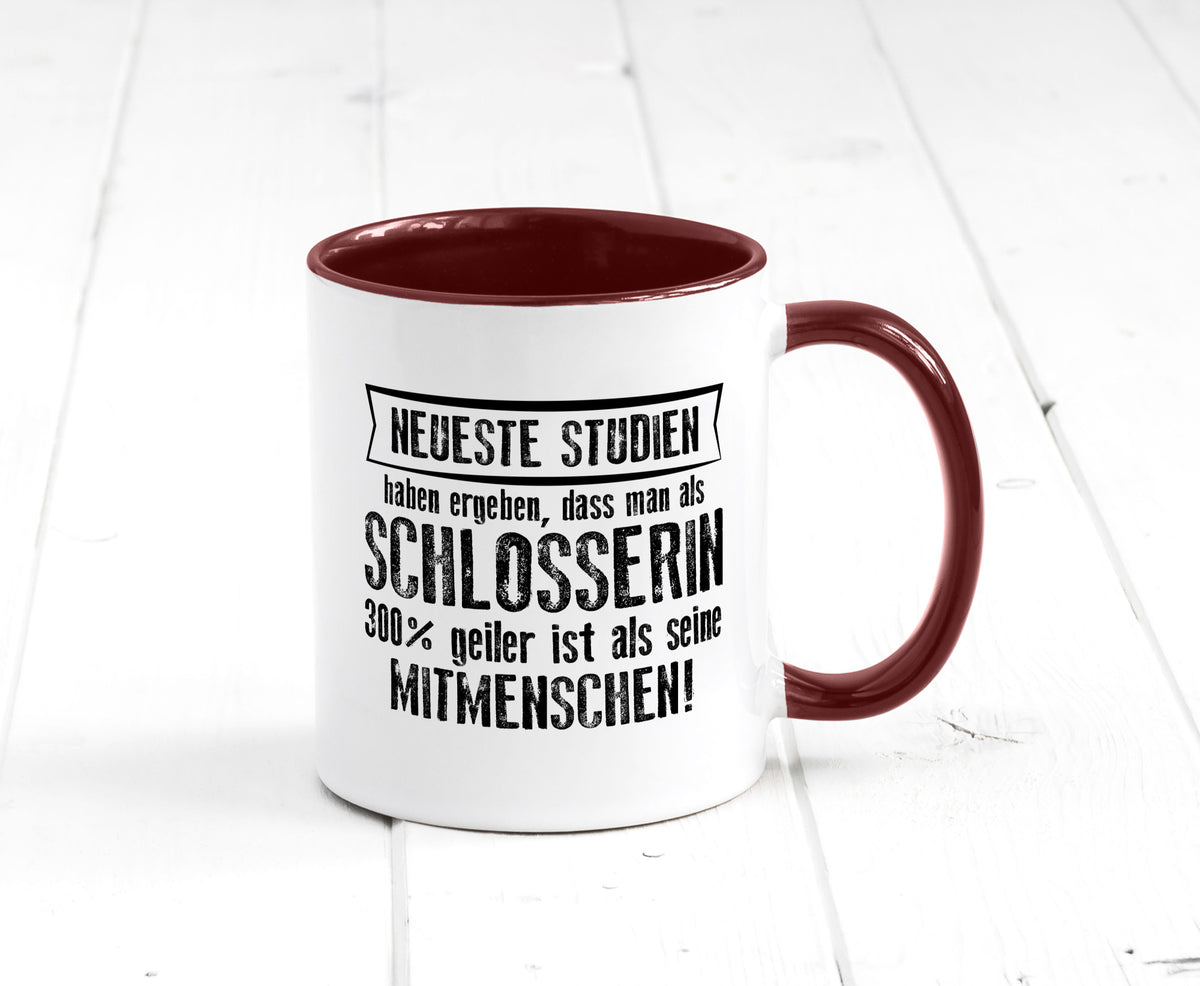 Neuste Studien: Schlosserin | Schlosserei Geschenkidee Humor Tasse
