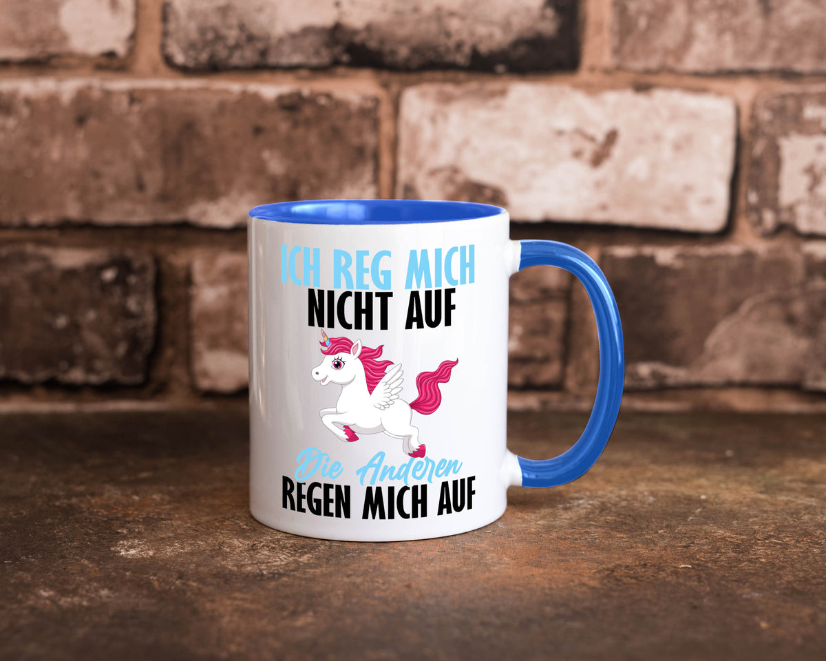 Ich reg mich nicht auf lustiger Spruch Geschenk Humor Geschenkidee Tasse