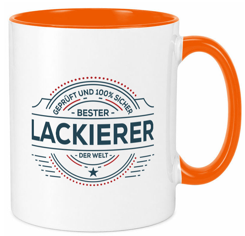 Geprüft und sicher: Lackierer | Definition lackieren Geschenk Humor Tasse