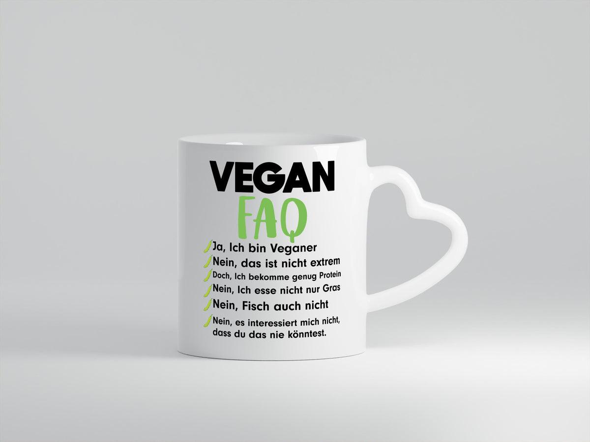 Vegan FAQ | Veganer Lifestyle Ich liebe Humor Geschenkidee Tasse