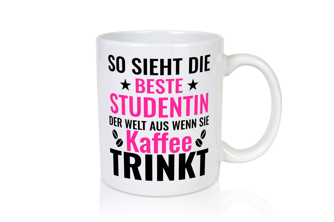 Kaffee trinkt: Studentin | Uni Studium Universität lustig Humor Geschenkidee