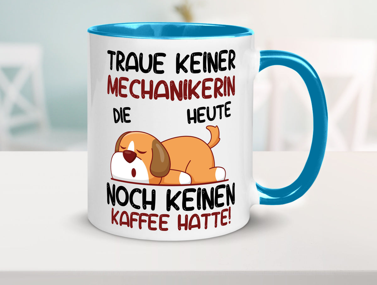 Traue keiner Mechanikerin | KFZ Humor Geschenkidee Tasse