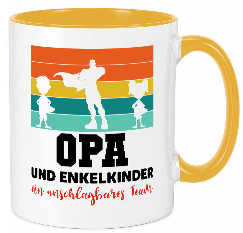 Opa und Enkelkinder ein unschlagbares Team Geschenkidee Familie Humor Tasse