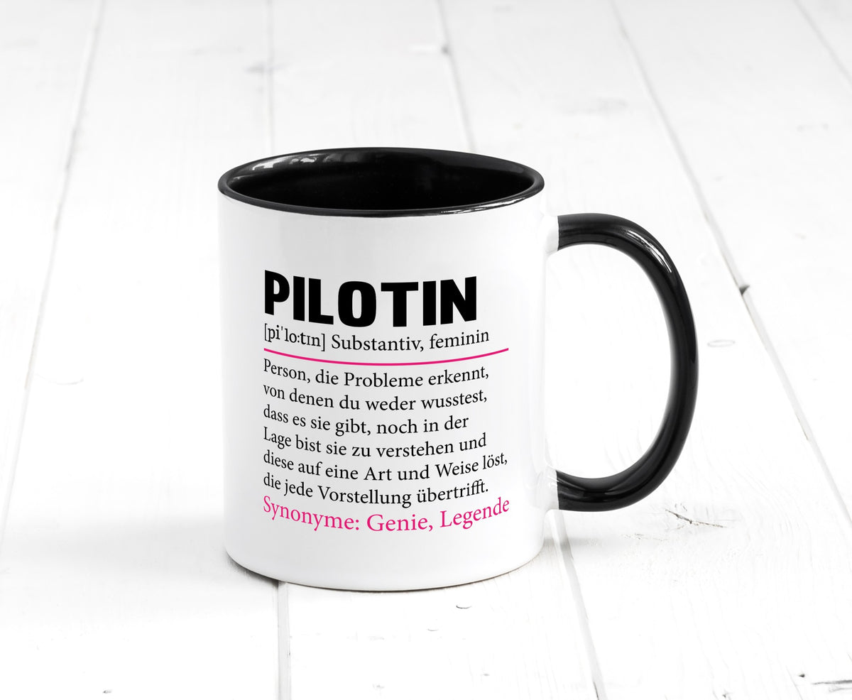Pilotin | lustiger Spruch Beruf Definition Piloten Geschenk Arbeit Kollegen Tasse