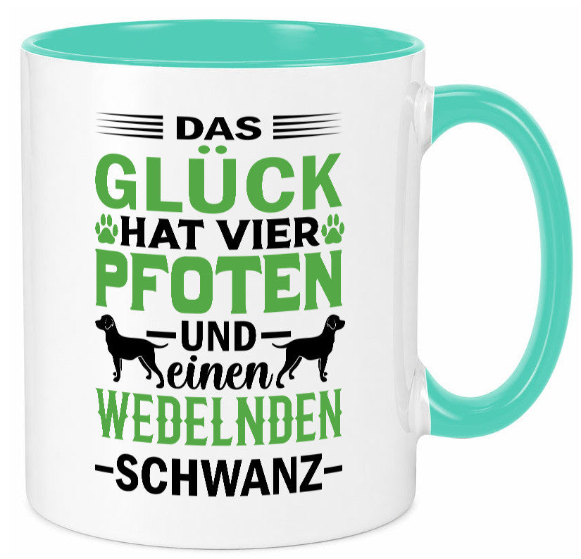 Das Glück hat 4 Pfoten | Hundeliebhaber Ich liebe Hunde Geschenk Tierliebhaber