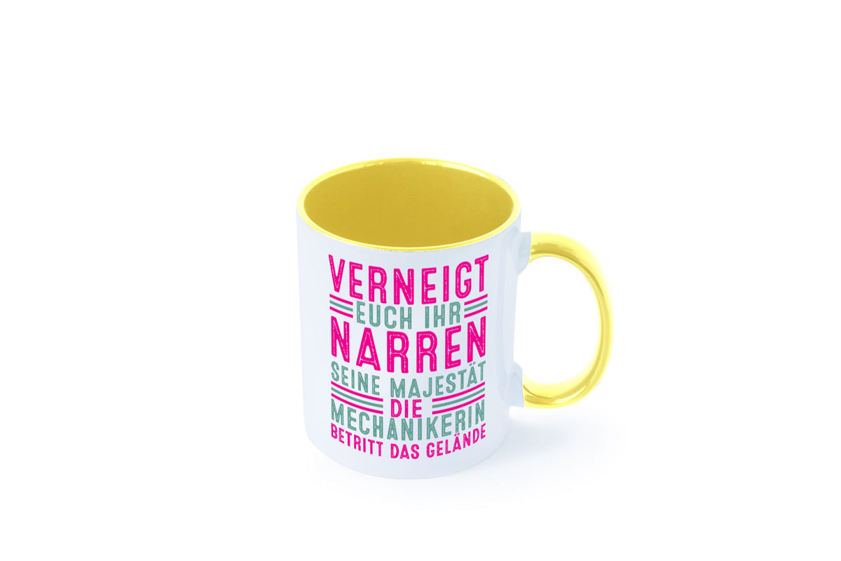 Verneigt euch: Mechanikerin | KFZ lustiger Spruch Geschenk Humor Geschenkidee Tasse