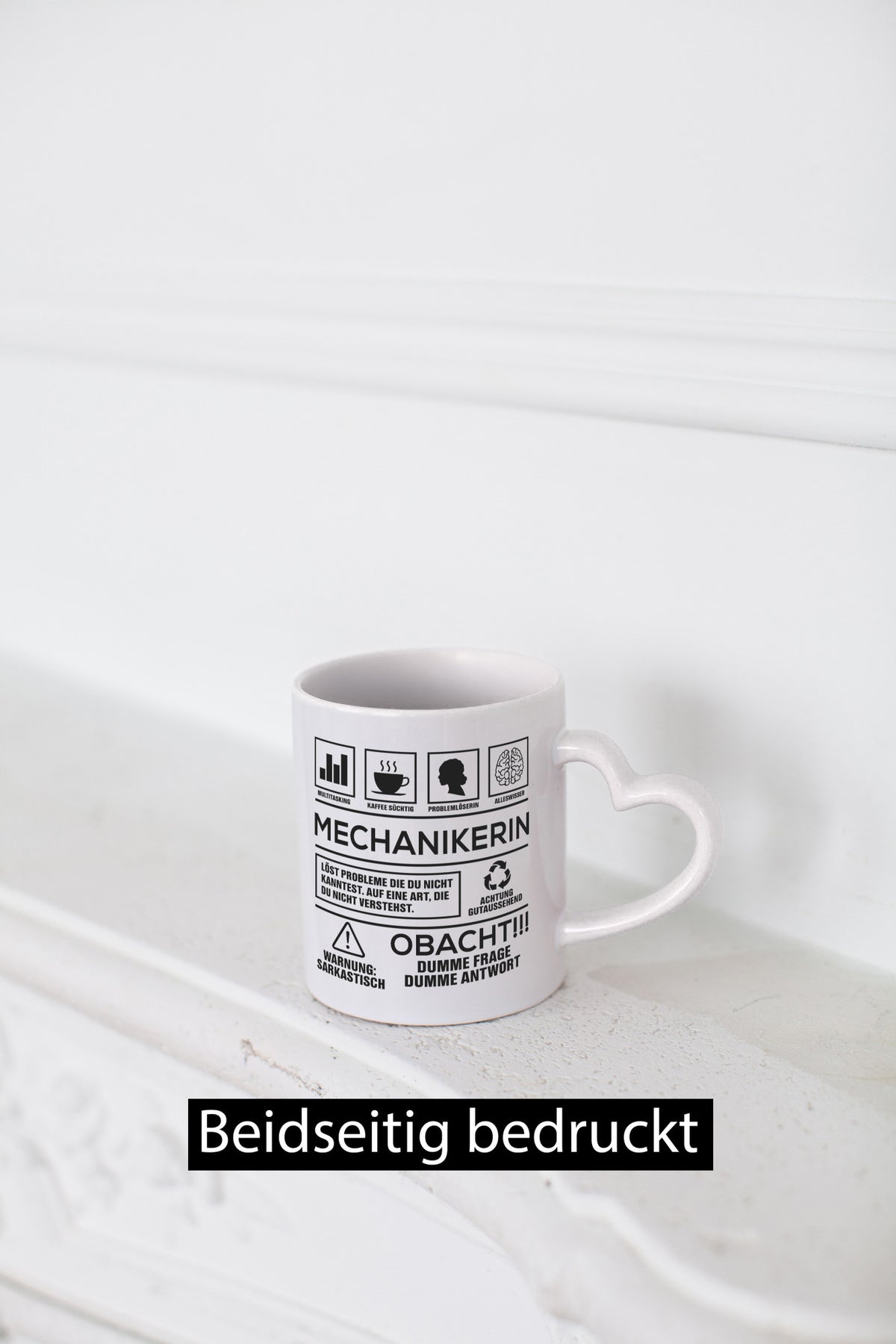 Achtung Probleme Mechanikerin | KFZ Geschenk Humor Geschenkidee lustiger Spruch Tasse