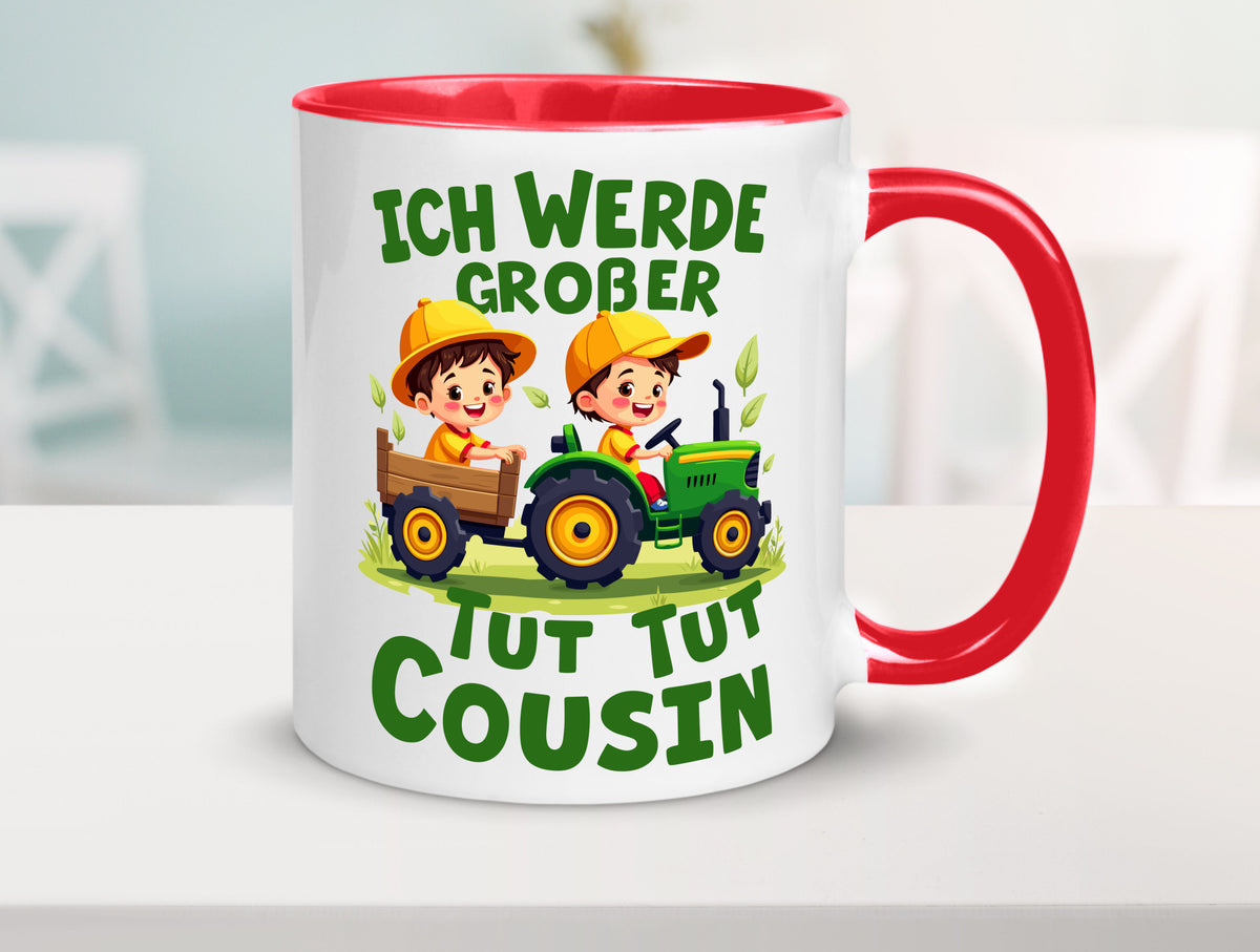 Ich werde Großer Cousin | Familie Bauer lustiger Spruch Geschenk Geschenkidee Tasse