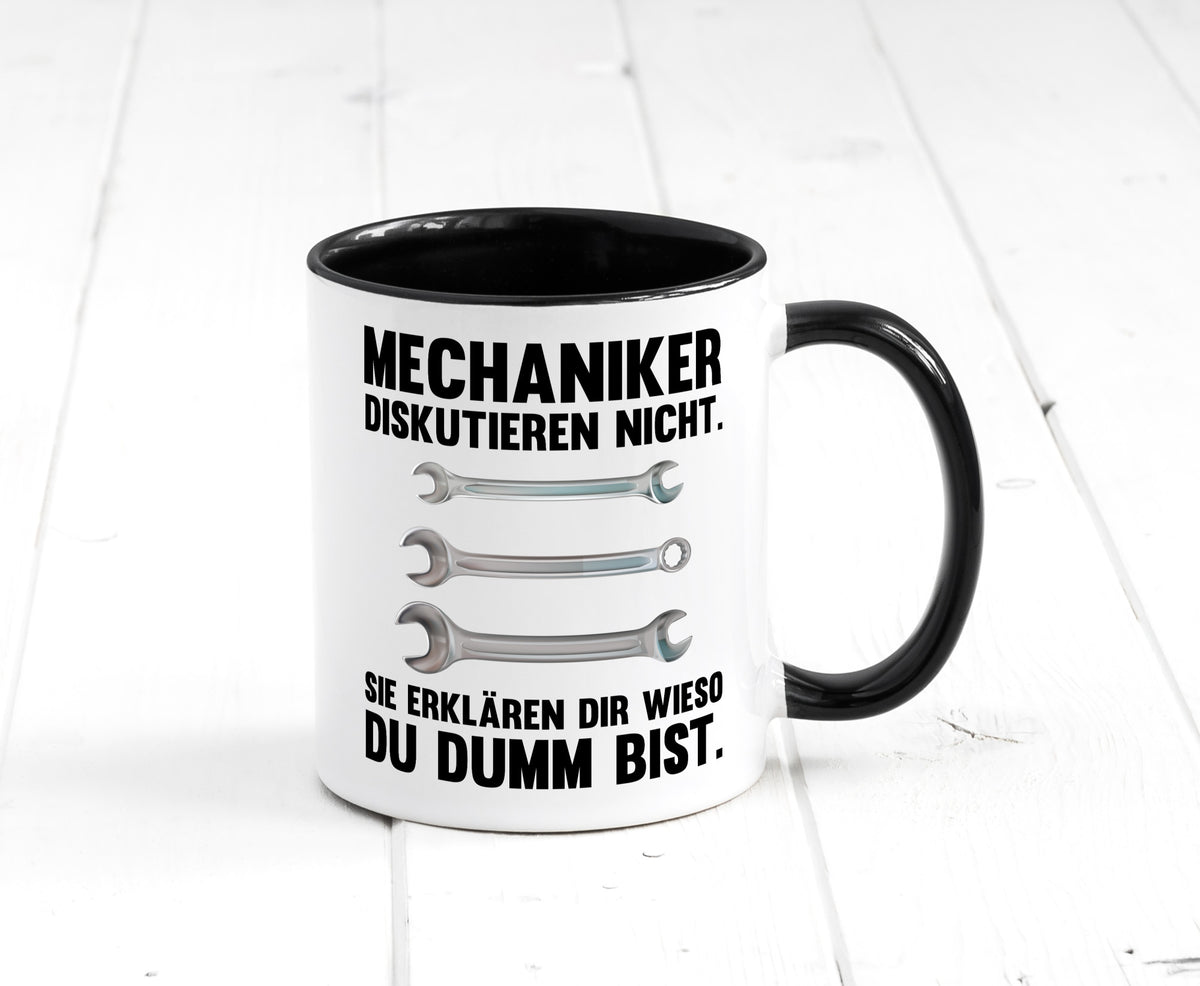 Mechaniker Diskutieren nicht sie erklären nur wieso Geschenkidee Tierliebhaber Tasse