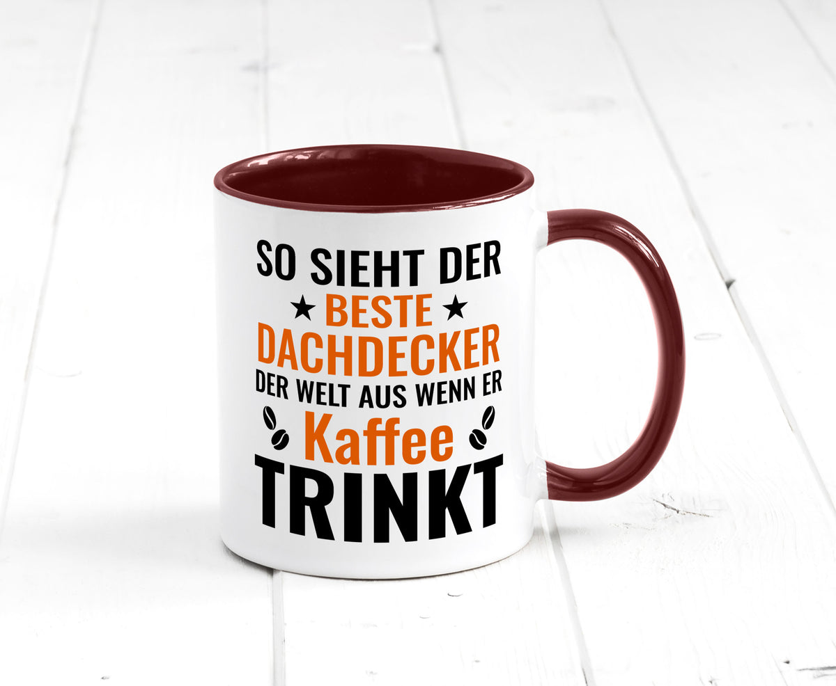 Kaffee trinkt: Dachdecker | Dachbau Hausbau lustig Humor Geschenkidee Geschenk Tasse