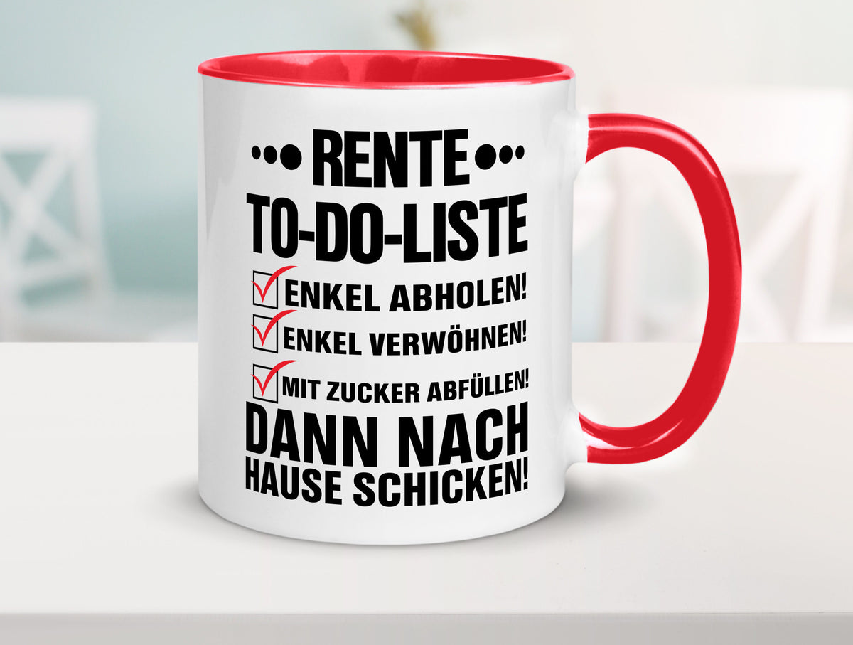 Rente To-Do-Liste | Rentner Tasse Enkel verwöhnen Geschenk Ruhestand Jubiläum