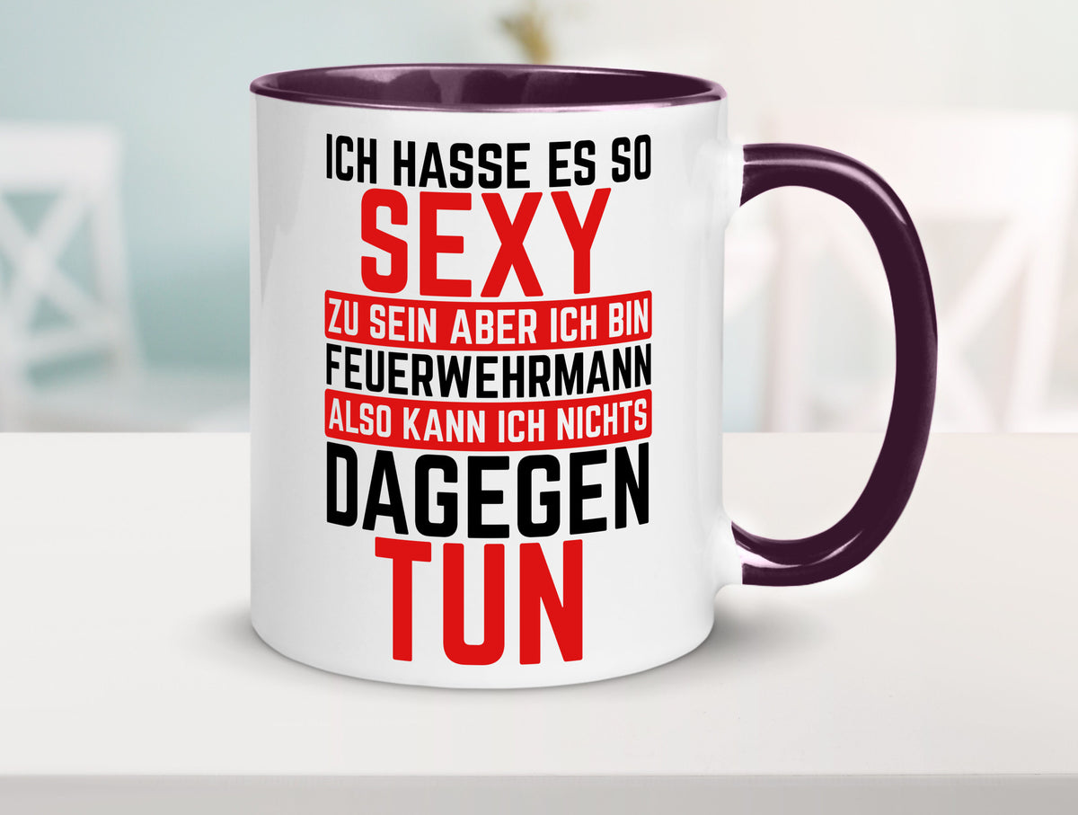 Sexy Feuerwehrmann | Helden Flammen Brandeinsatz lustig Humor Geschenkidee Tasse