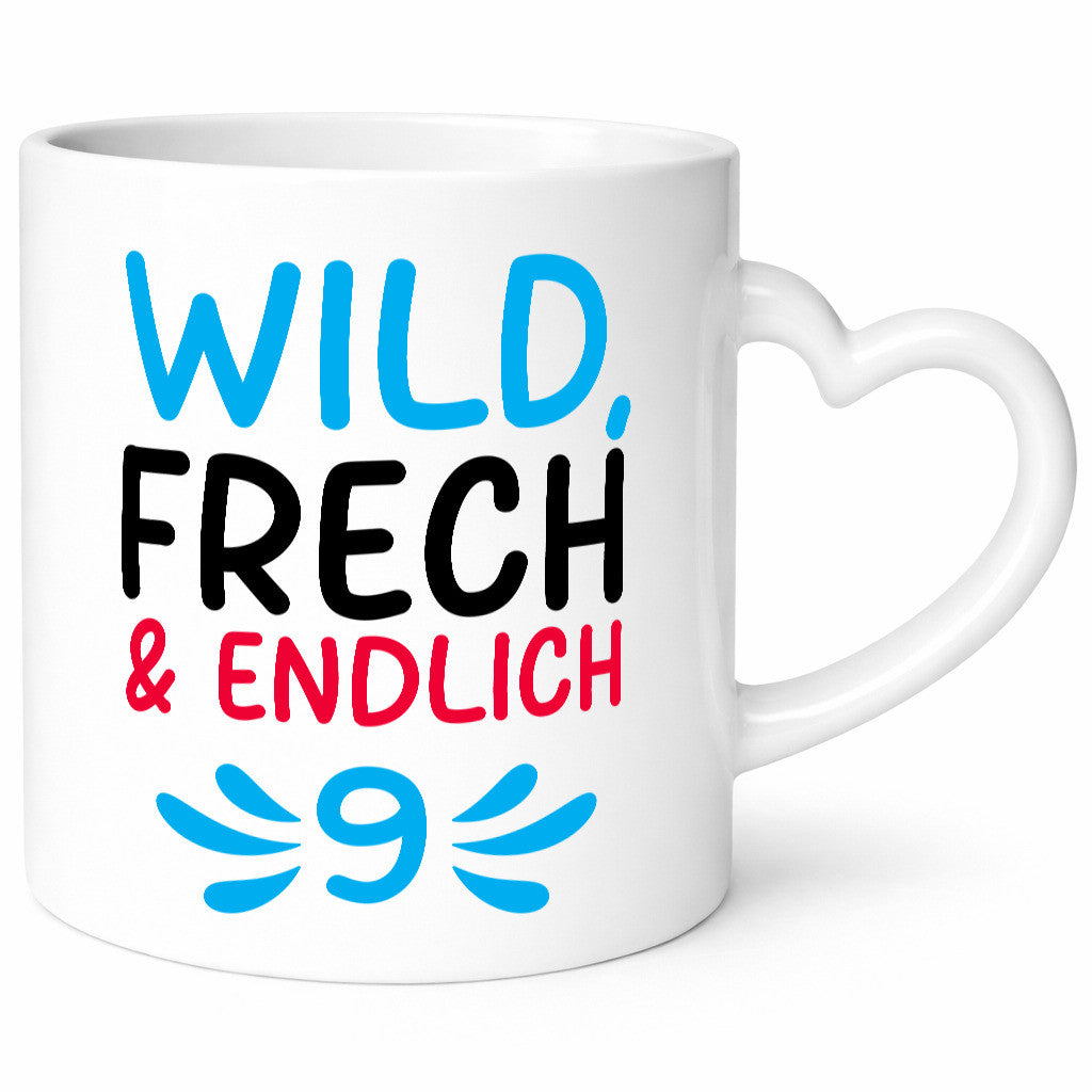 9. Geburtstag | 9 Jahre Wild & Frech lustig Geschenkidee Geschenk Tasse