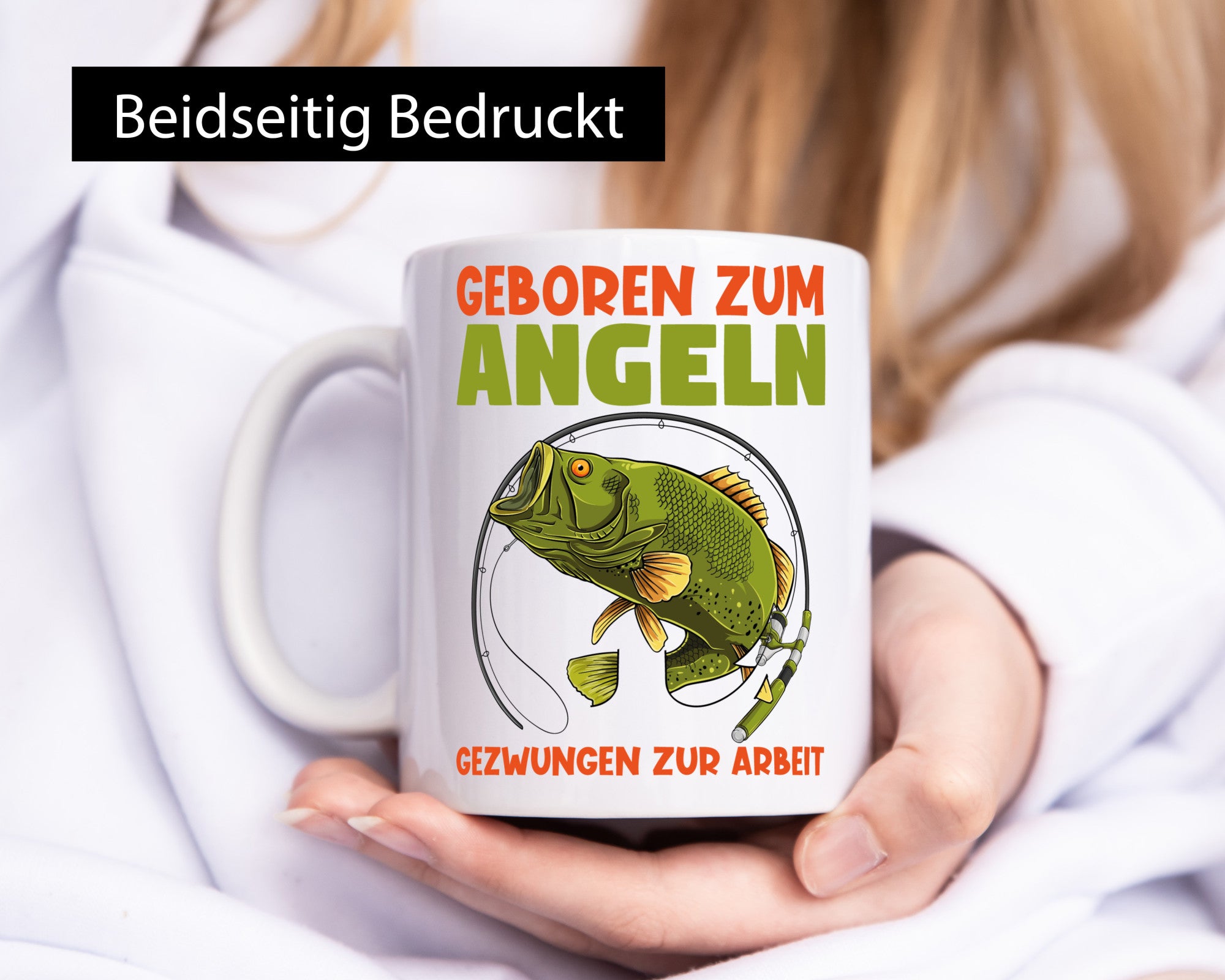 Geboren zum Angeln | Angler Tasse Fischer Spruch Humor Geschenkidee