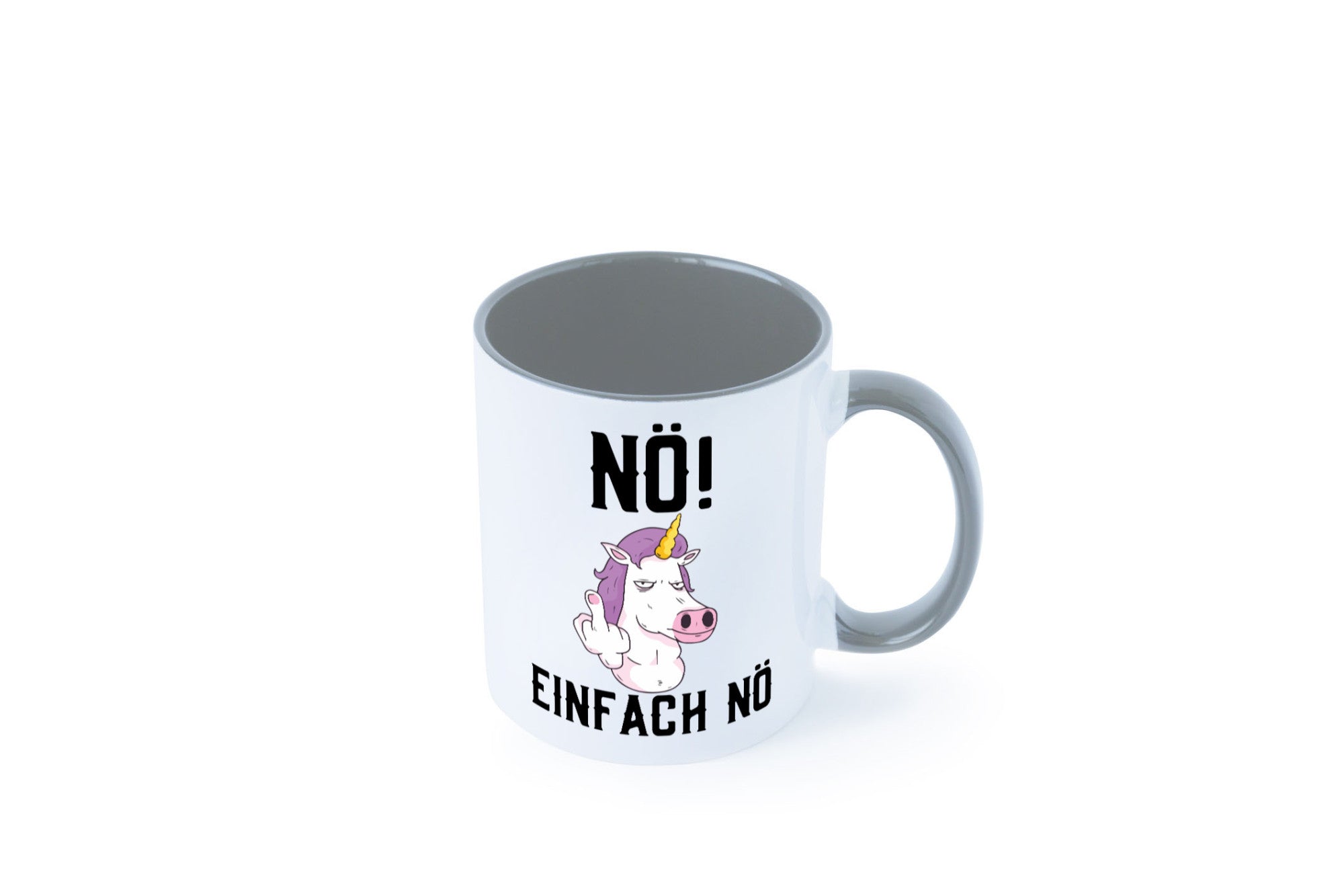 Einfach Nö | Keinen Bock Einhorn Mittelfinger Comic Geschenkidee Humor Tasse