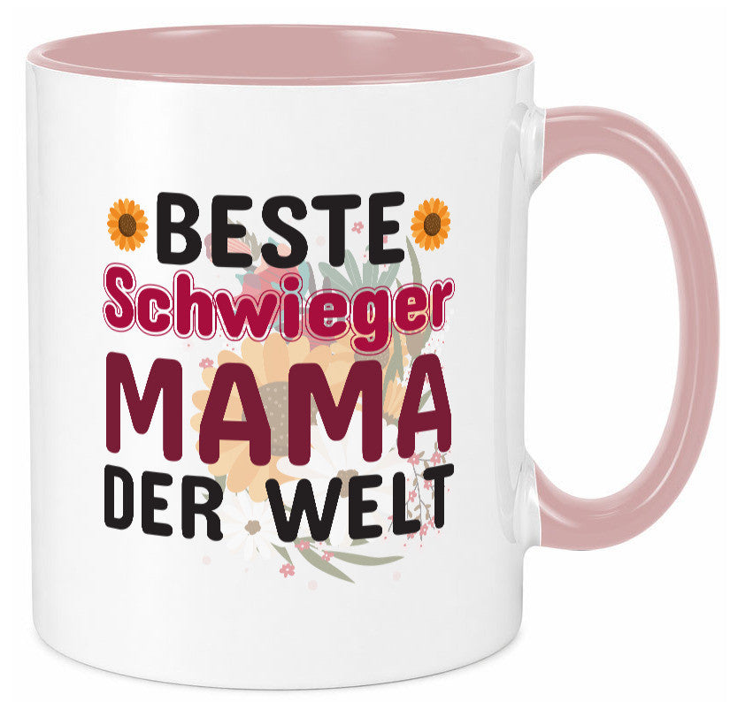 Beste Schwiegermama | Schwiegermutter Tasse Blumen Humor Familie Geschenkidee