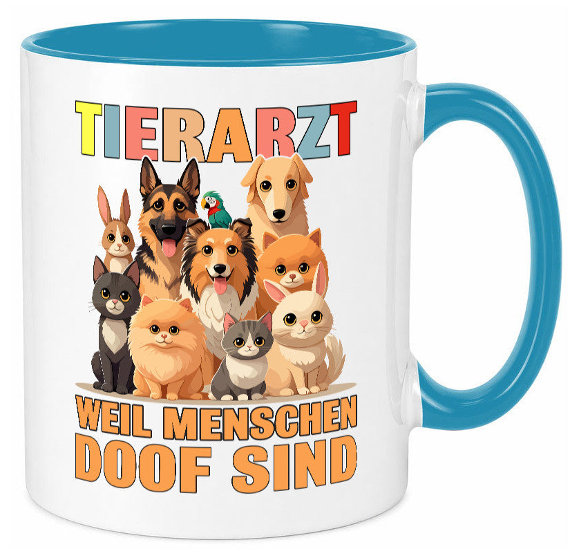 Tierarzt weil Menschen doof sind | Tierärztin lustig Tierliebhaber Humor Tasse