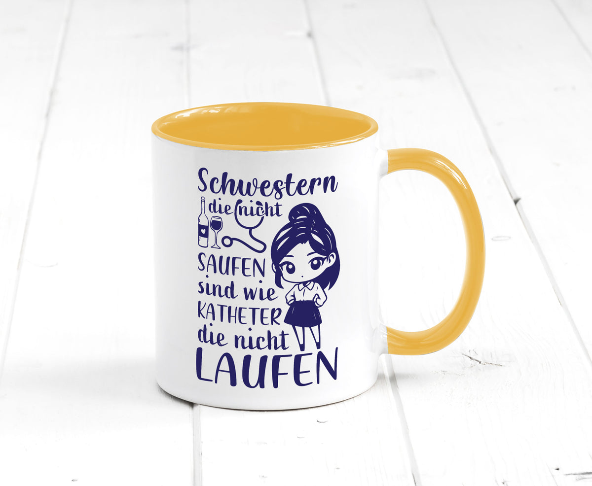 Schwestern die nicht saufen | Krankenschwester Alkolhol Geschenkidee Humor Tasse