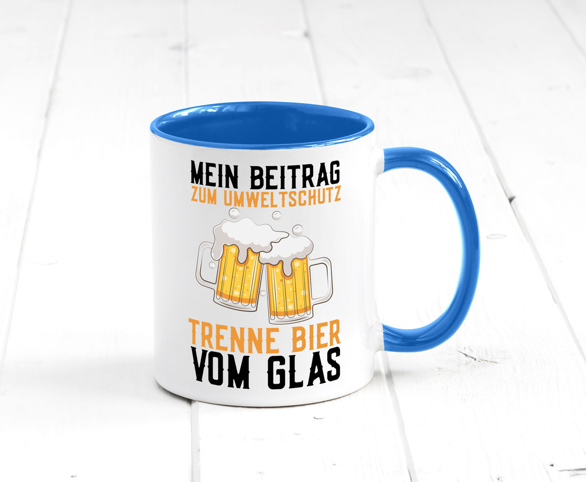 Beitrag zum Umweltschutz | Biertrinker Party Pils lustiger Spruch Geschenk Tasse